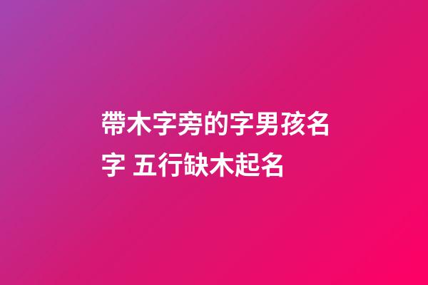 帶木字旁的字男孩名字 五行缺木起名-第1張-公司起名-玄機(jī)派